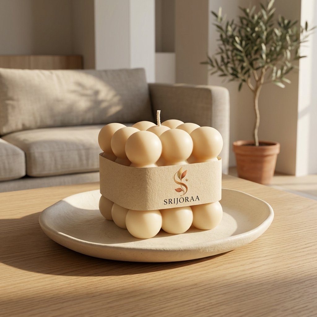 The Geometric Bubble Cube Decorative Candle