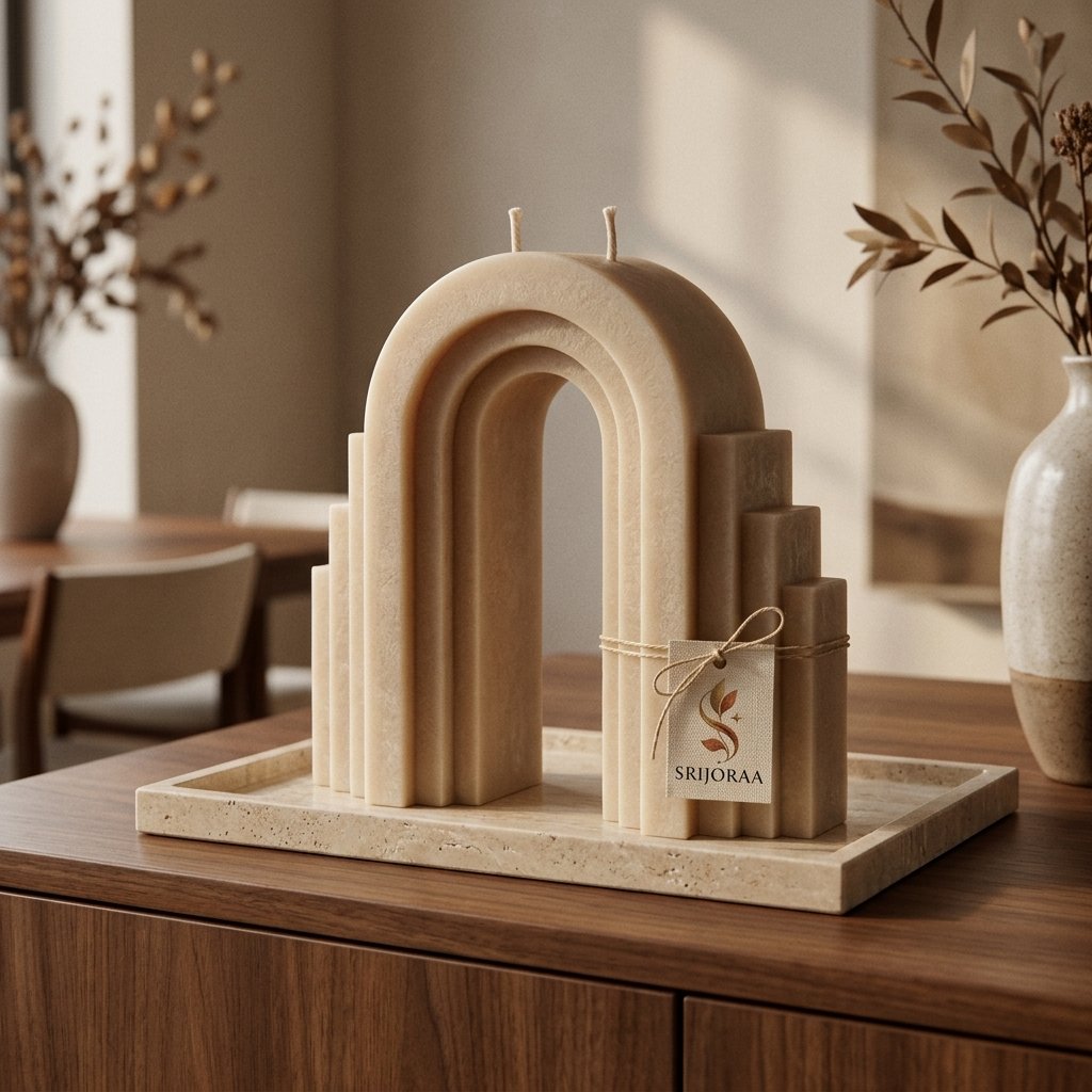 The Stepped Arch Portal Sculptural Candle